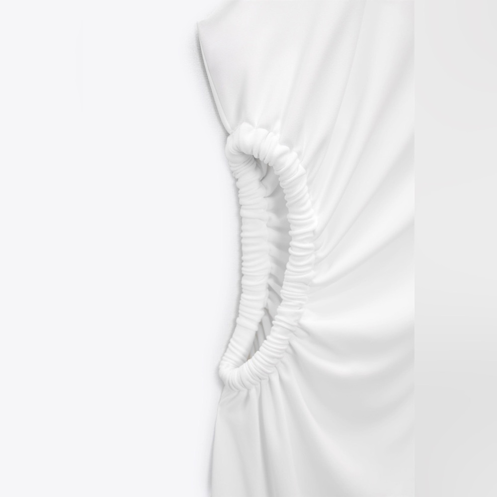 Zara Dress maxi halter cut out white wedding coctail party - Picture 10 of 10